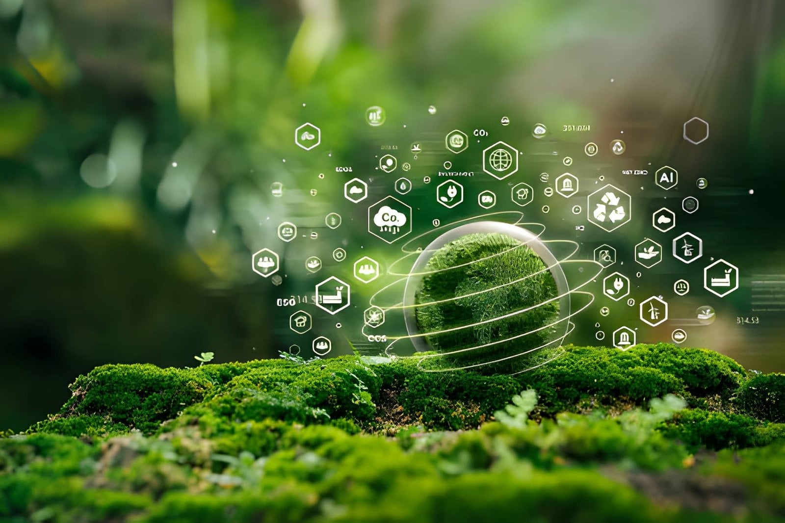 Green landscape representing sustainable development and environmental responsibility